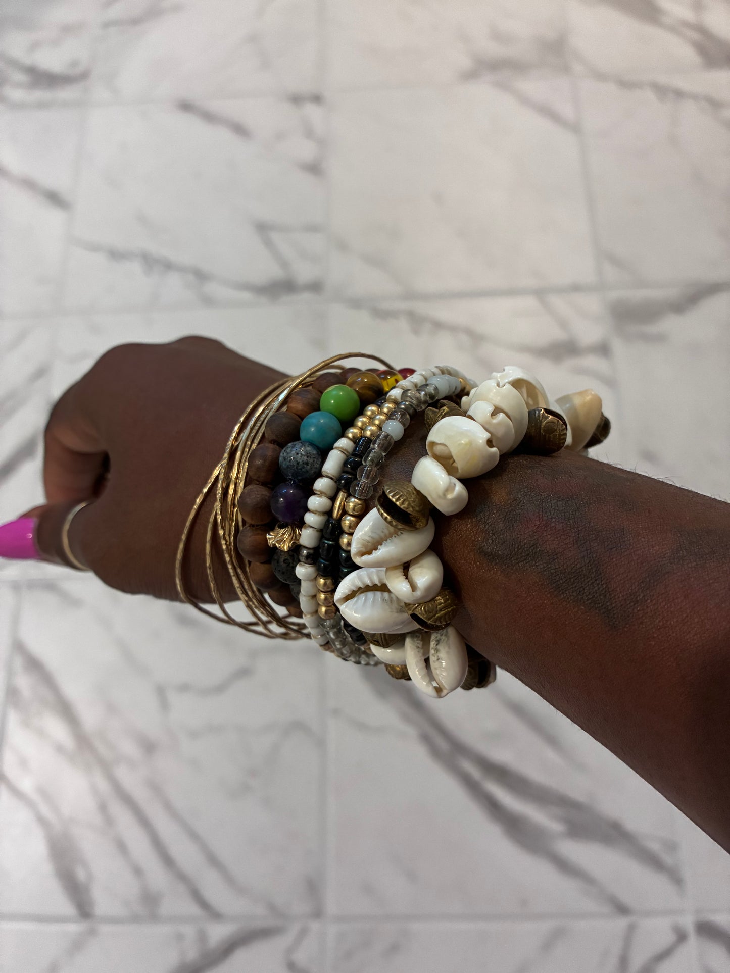 Cowrie Shell Vintage Bell Bracelet