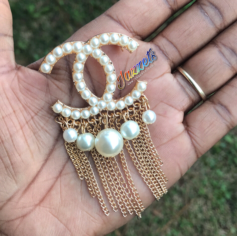 Pearl Fringe Brooch Pin
